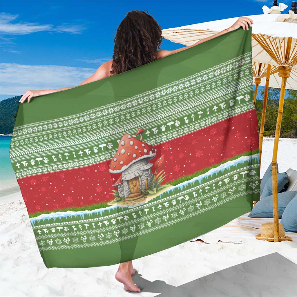 Christmas Mushroom House Sarong Xmas Holiday Patterns - Wonder Print Shop