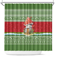Christmas Mushroom House Shower Curtain Xmas Holiday Patterns - Wonder Print Shop
