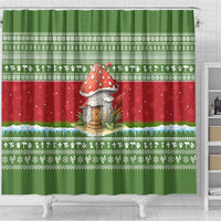 Christmas Mushroom House Shower Curtain Xmas Holiday Patterns - Wonder Print Shop