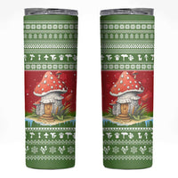 Christmas Mushroom House Skinny Tumbler Xmas Holiday Patterns - Wonder Print Shop