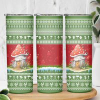 Christmas Mushroom House Skinny Tumbler Xmas Holiday Patterns - Wonder Print Shop
