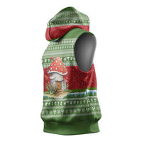 Christmas Mushroom House Sleeveless Hoodie Xmas Holiday Patterns - Wonder Print Shop
