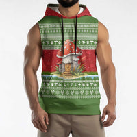 Christmas Mushroom House Sleeveless Hoodie Xmas Holiday Patterns - Wonder Print Shop
