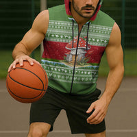 Christmas Mushroom House Sleeveless Zip Hoodie Xmas Holiday Patterns - Wonder Print Shop