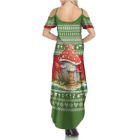 Christmas Mushroom House Summer Maxi Dress Xmas Holiday Patterns - Wonder Print Shop