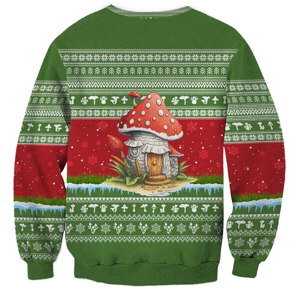 Christmas Mushroom House Sweatshirt Xmas Holiday Patterns - Wonder Print Shop