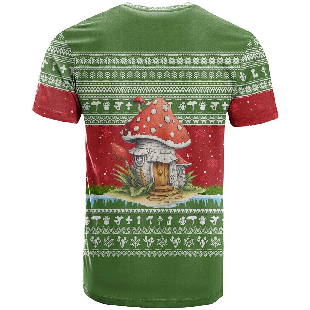 Christmas Mushroom House T Shirt Xmas Holiday Patterns - Wonder Print Shop