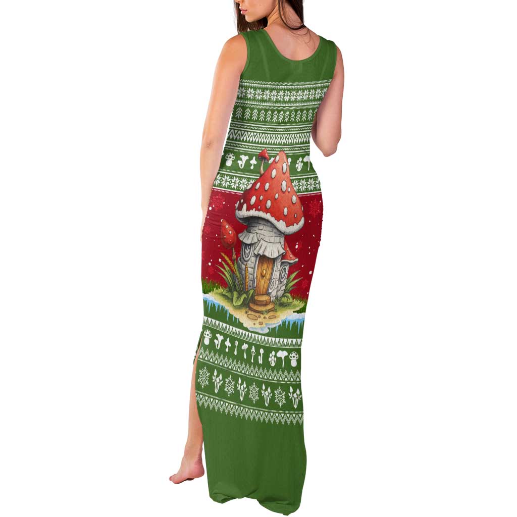 Christmas Mushroom House Tank Maxi Dress Xmas Holiday Patterns - Wonder Print Shop