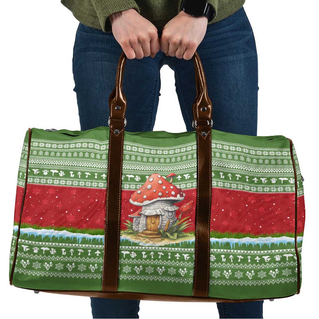 Christmas Mushroom House Travel Bag Xmas Holiday Patterns - Wonder Print Shop