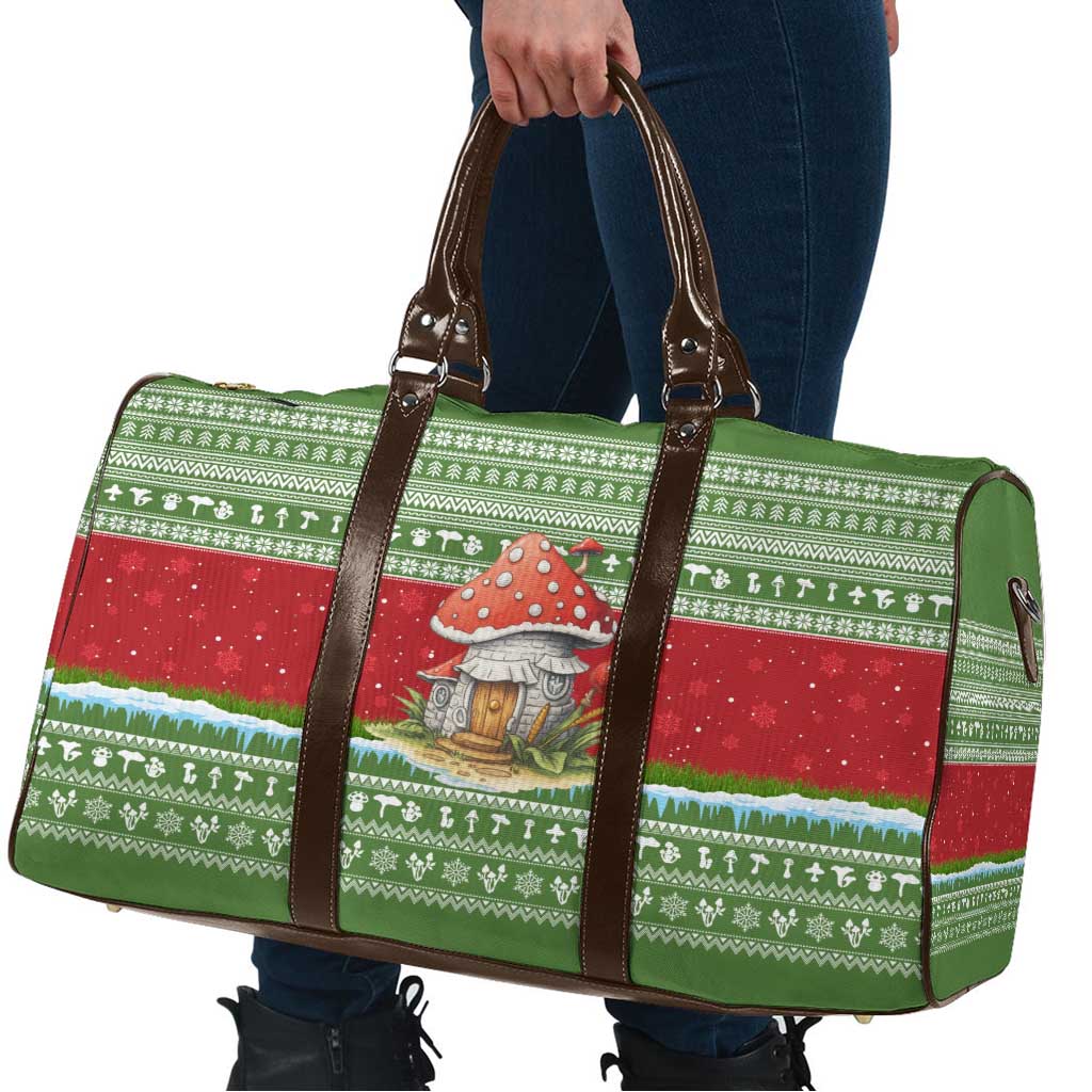Christmas Mushroom House Travel Bag Xmas Holiday Patterns - Wonder Print Shop