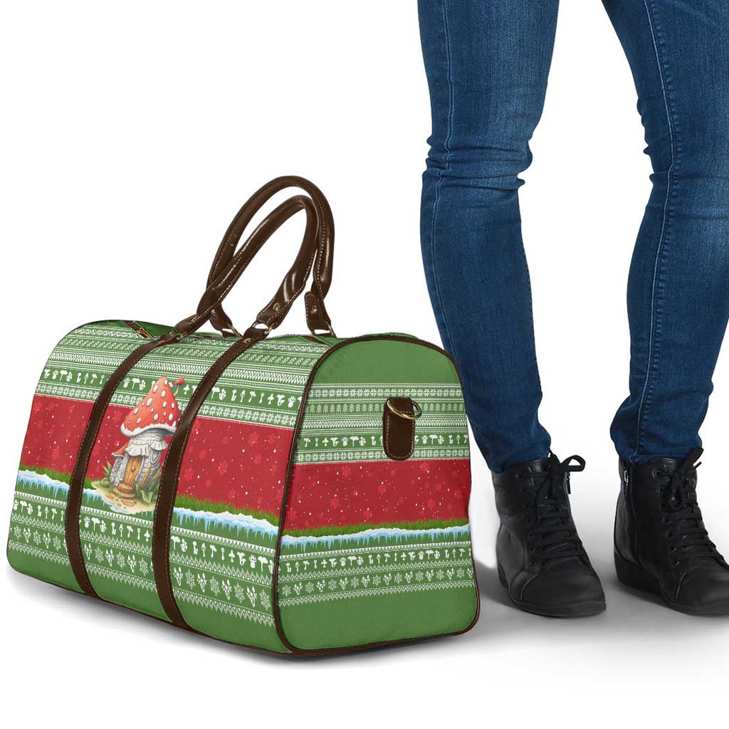 Christmas Mushroom House Travel Bag Xmas Holiday Patterns - Wonder Print Shop