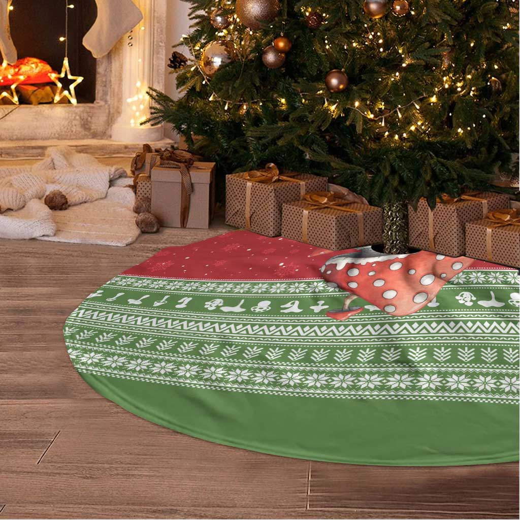 Christmas Mushroom House Tree Skirt Xmas Holiday Patterns - Wonder Print Shop