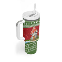 Christmas Mushroom House Tumbler With Handle Xmas Holiday Patterns - Wonder Print Shop