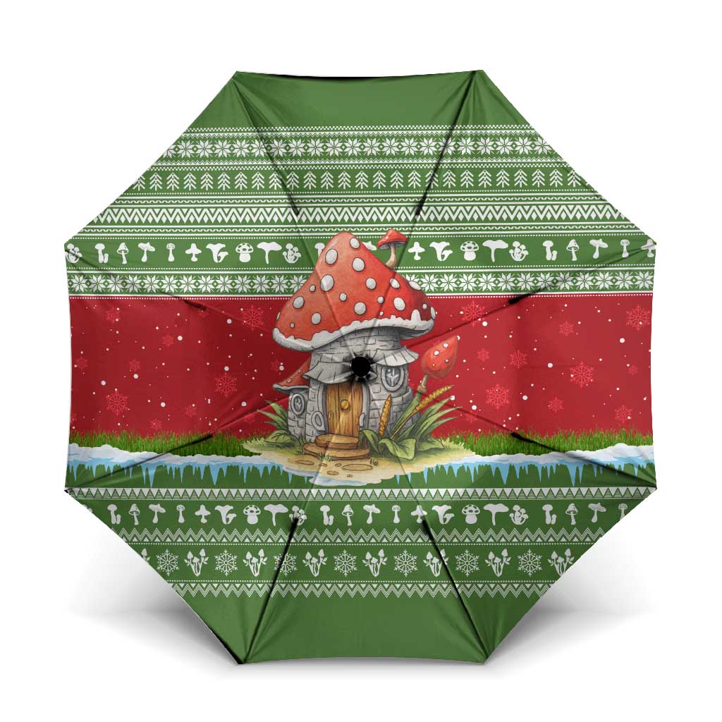 Christmas Mushroom House Umbrella Xmas Holiday Patterns - Wonder Print Shop