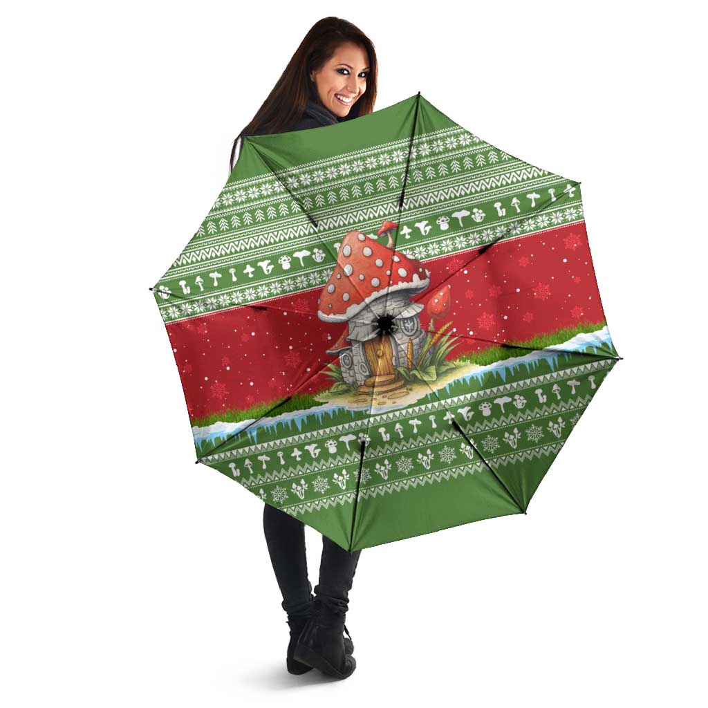 Christmas Mushroom House Umbrella Xmas Holiday Patterns - Wonder Print Shop