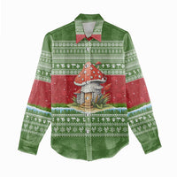 Christmas Mushroom House Women Casual Shirt Xmas Holiday Patterns - Wonder Print Shop