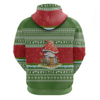 Christmas Mushroom House Zip Hoodie Xmas Holiday Patterns - Wonder Print Shop