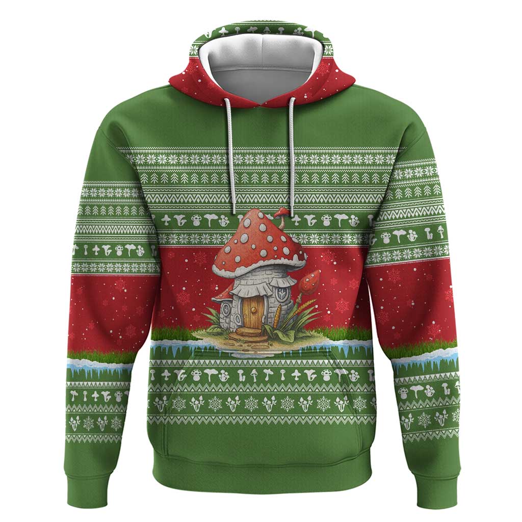 Christmas Mushroom House Zip Hoodie Xmas Holiday Patterns - Wonder Print Shop