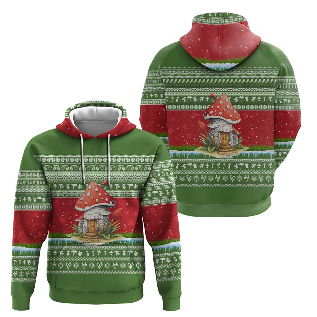 Christmas Mushroom House Zip Hoodie Xmas Holiday Patterns - Wonder Print Shop