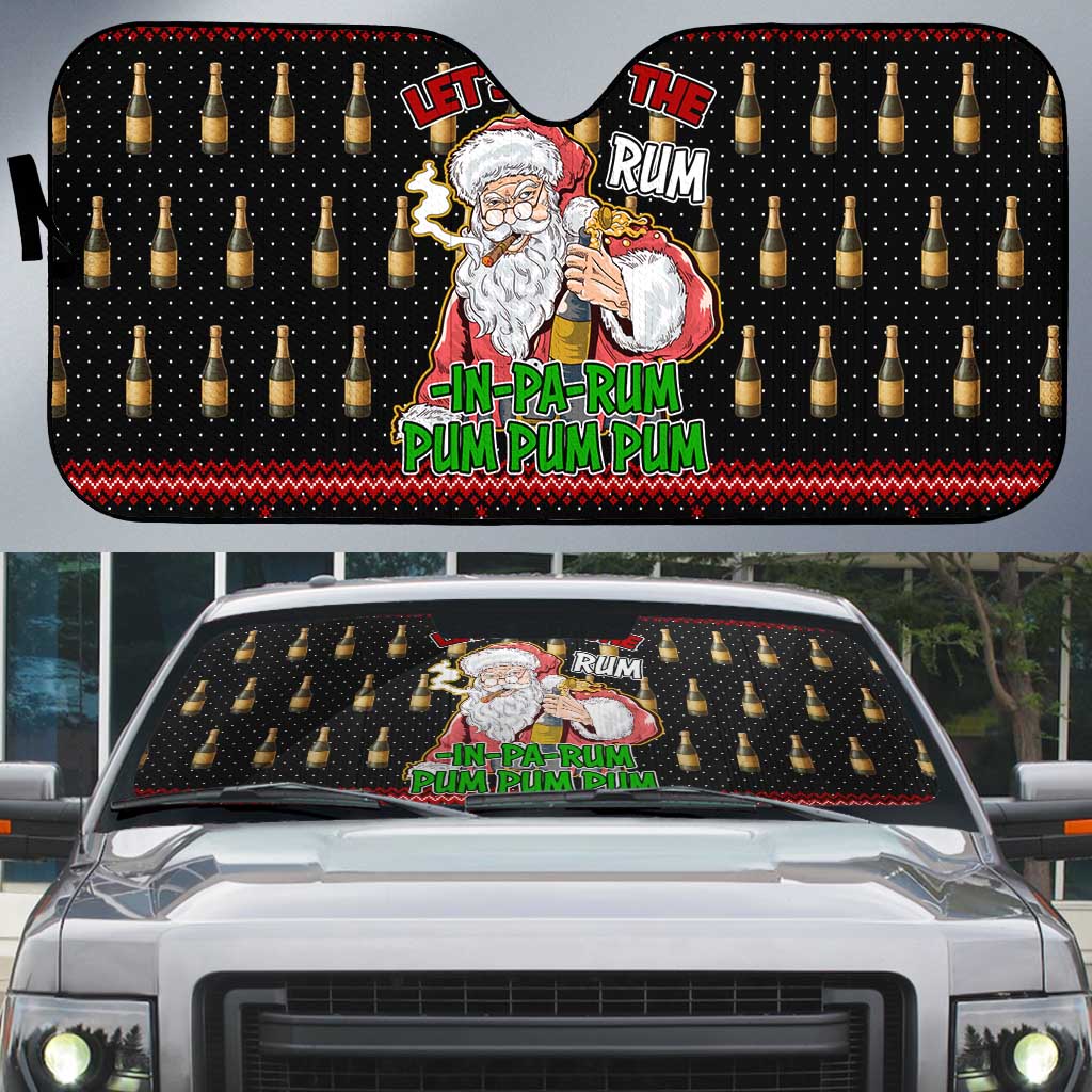 Santa Claus Christmas Auto Sun Shade Xmas Holiday Patterns - Wonder Print Shop