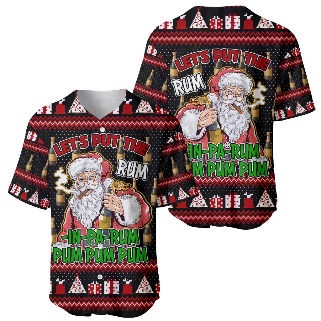Santa Claus Christmas Baseball Jersey Xmas Holiday Patterns - Wonder Print Shop