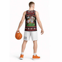 Santa Claus Christmas Basketball Jersey Xmas Holiday Patterns - Wonder Print Shop