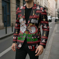 Santa Claus Christmas Blazer Xmas Holiday Patterns - Wonder Print Shop