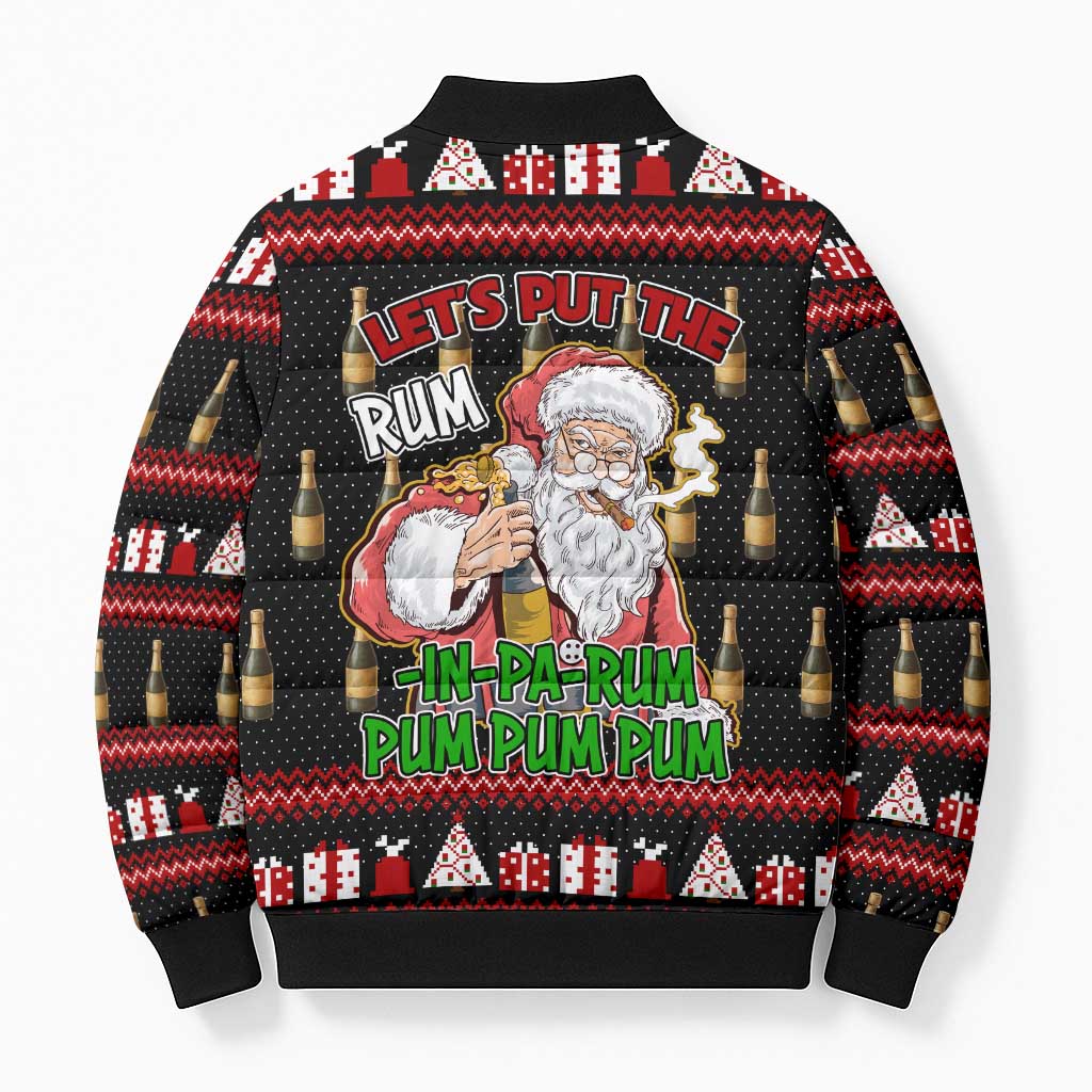 Santa Claus Christmas Bomber Puffer Jacket Xmas Holiday Patterns - Wonder Print Shop