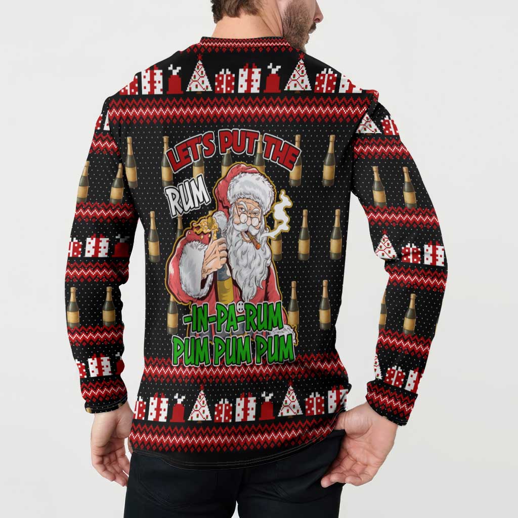 Santa Claus Christmas Button Sweatshirt Xmas Holiday Patterns - Wonder Print Shop