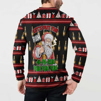 Santa Claus Christmas Button Sweatshirt Xmas Holiday Patterns - Wonder Print Shop