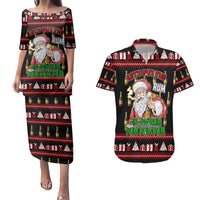 Santa Claus Christmas Couples Matching Puletasi and Hawaiian Shirt Xmas Holiday Patterns - Wonder Print Shop