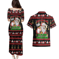 Santa Claus Christmas Couples Matching Puletasi and Hawaiian Shirt Xmas Holiday Patterns - Wonder Print Shop
