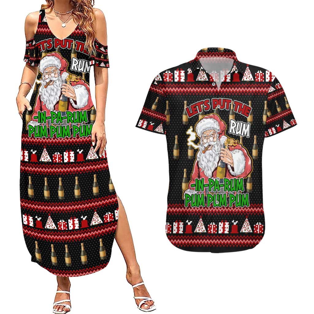 Santa Claus Christmas Couples Matching Summer Maxi Dress and Hawaiian Shirt Xmas Holiday Patterns - Wonder Print Shop