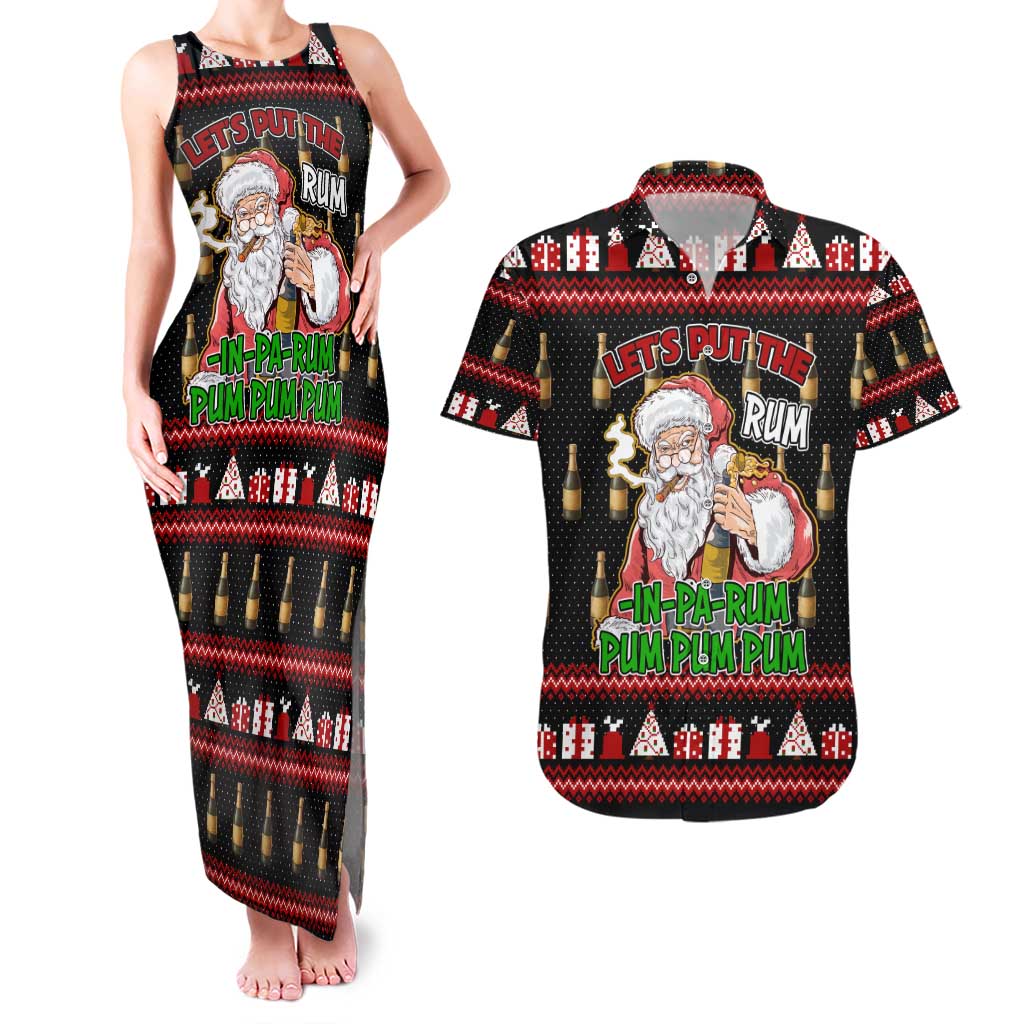 Santa Claus Christmas Couples Matching Tank Maxi Dress and Hawaiian Shirt Xmas Holiday Patterns - Wonder Print Shop