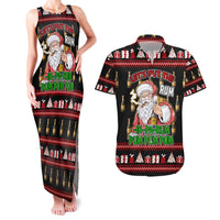 Santa Claus Christmas Couples Matching Tank Maxi Dress and Hawaiian Shirt Xmas Holiday Patterns - Wonder Print Shop