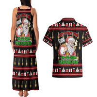 Santa Claus Christmas Couples Matching Tank Maxi Dress and Hawaiian Shirt Xmas Holiday Patterns - Wonder Print Shop
