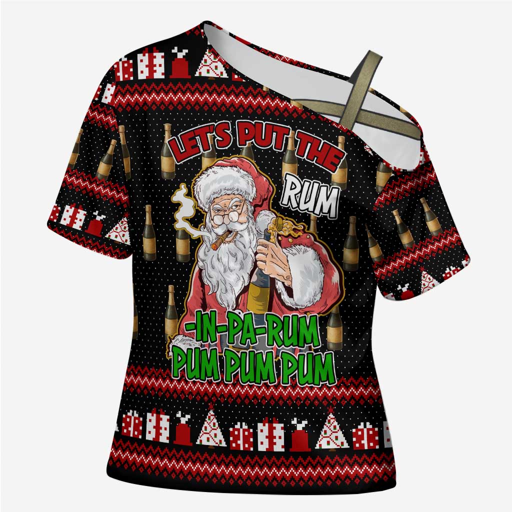 Santa Claus Christmas Cross Shoulder Shirt Xmas Holiday Patterns - Wonder Print Shop