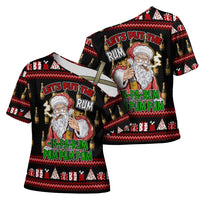 Santa Claus Christmas Cross Shoulder Shirt Xmas Holiday Patterns - Wonder Print Shop