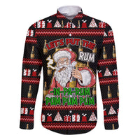 Santa Claus Christmas Family Matching Off The Shoulder Long Sleeve Dress and Hawaiian Shirt Xmas Holiday Patterns - Wonder Print Shop