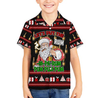 Santa Claus Christmas Family Matching Off The Shoulder Long Sleeve Dress and Hawaiian Shirt Xmas Holiday Patterns - Wonder Print Shop