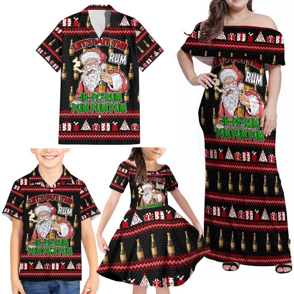 Santa Claus Christmas Family Matching Off Shoulder Maxi Dress and Hawaiian Shirt Xmas Holiday Patterns - Wonder Print Shop