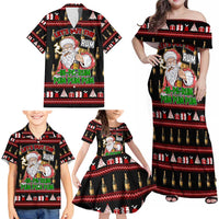 Santa Claus Christmas Family Matching Off Shoulder Maxi Dress and Hawaiian Shirt Xmas Holiday Patterns - Wonder Print Shop