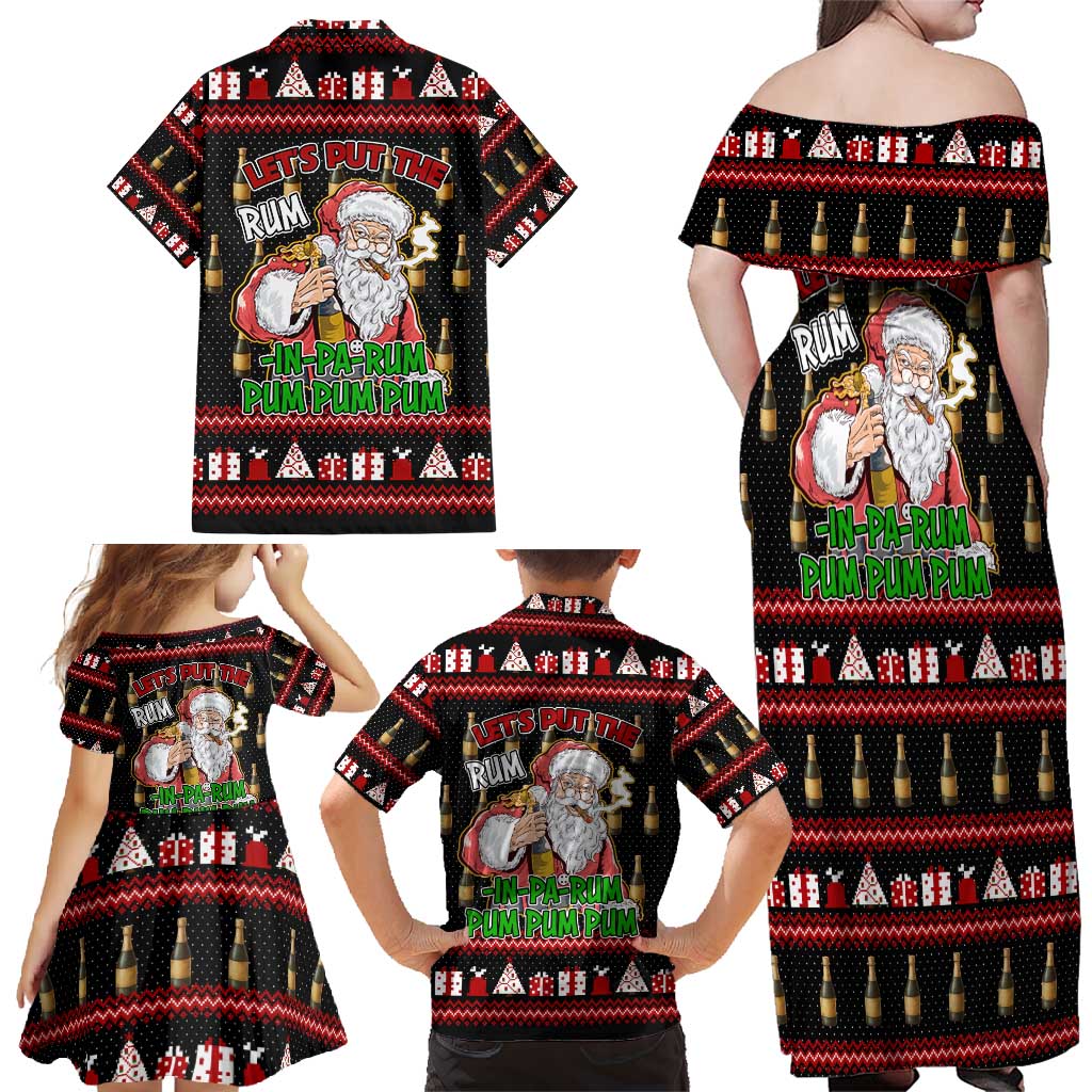Santa Claus Christmas Family Matching Off Shoulder Maxi Dress and Hawaiian Shirt Xmas Holiday Patterns - Wonder Print Shop