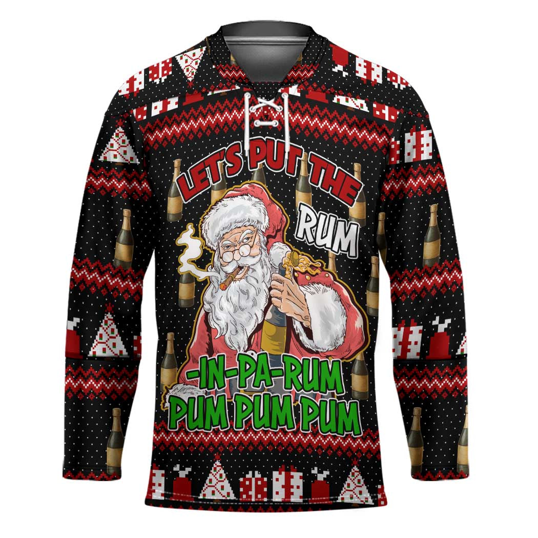 Santa Claus Christmas Hockey Jersey Xmas Holiday Patterns - Wonder Print Shop