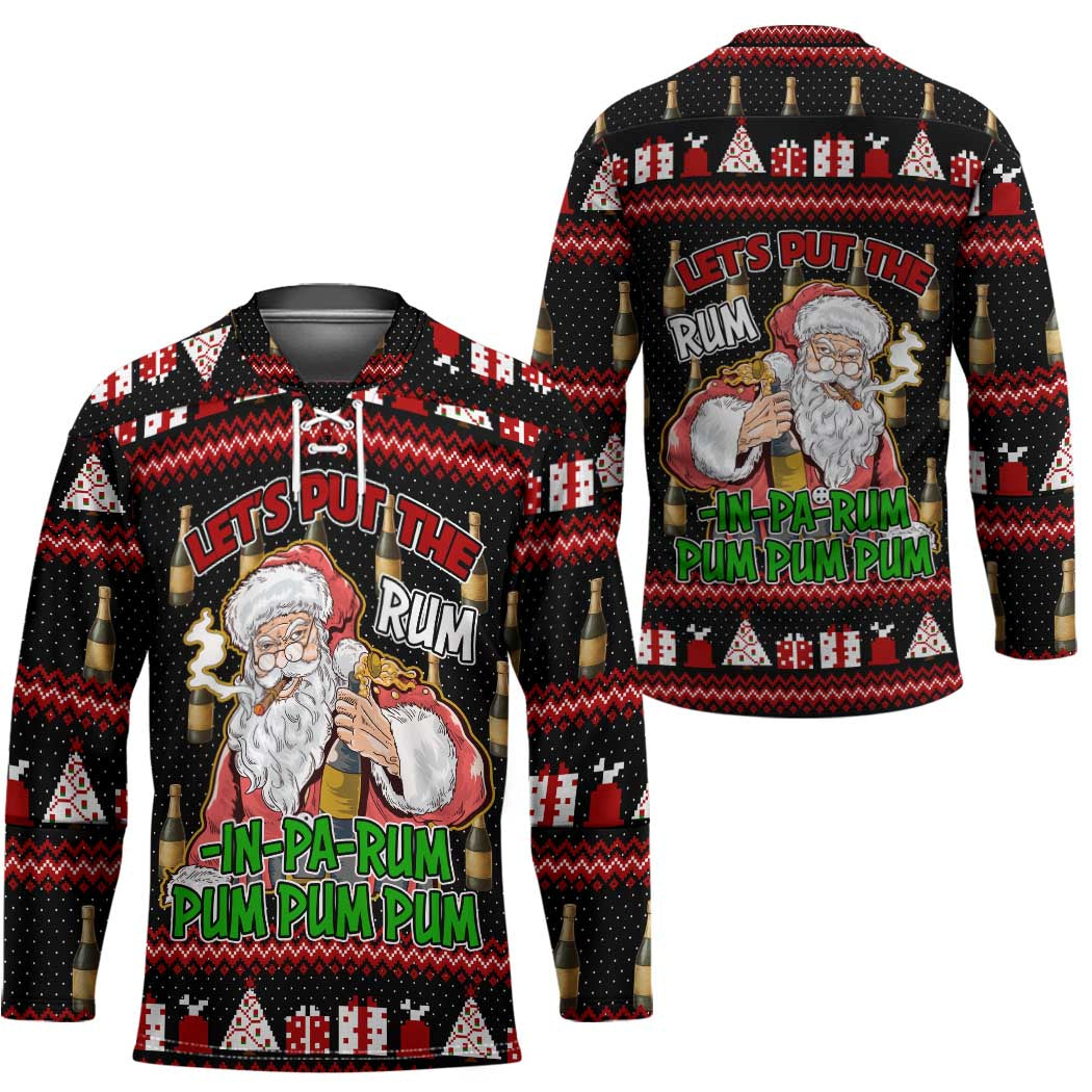 Santa Claus Christmas Hockey Jersey Xmas Holiday Patterns - Wonder Print Shop