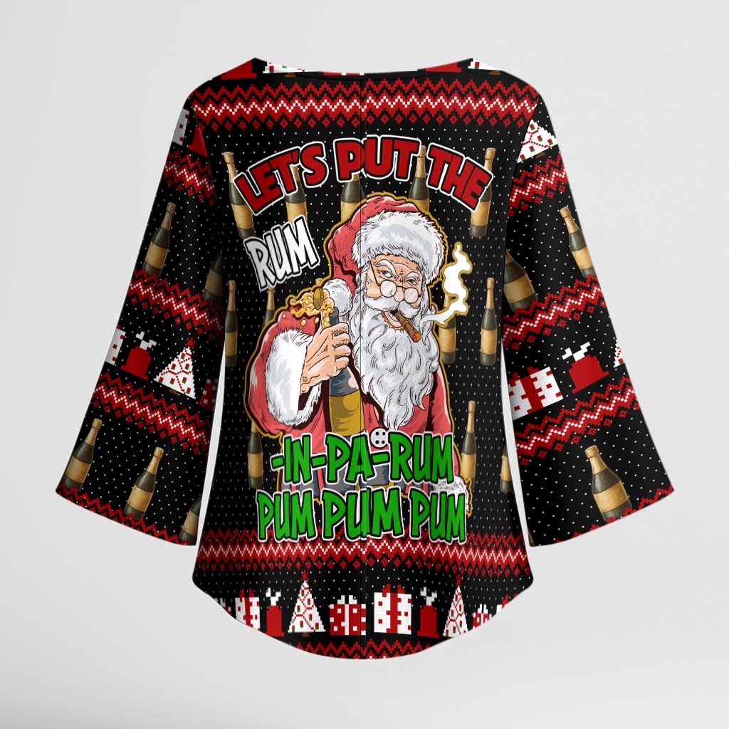 Santa Claus Christmas Kimono Sleeve Blouse Xmas Holiday Patterns - Wonder Print Shop