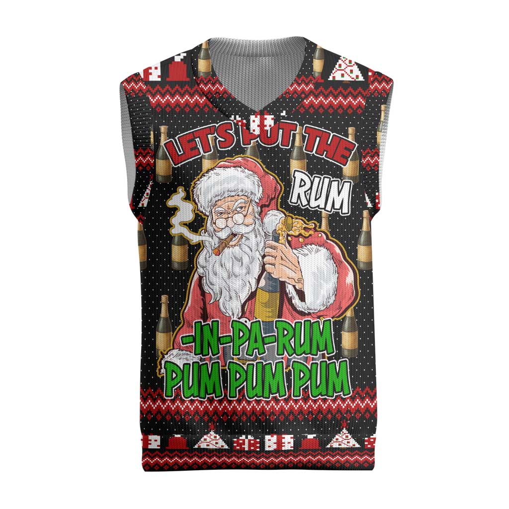 Santa Claus Christmas Knitted V-Neck Vest Xmas Holiday Patterns - Wonder Print Shop