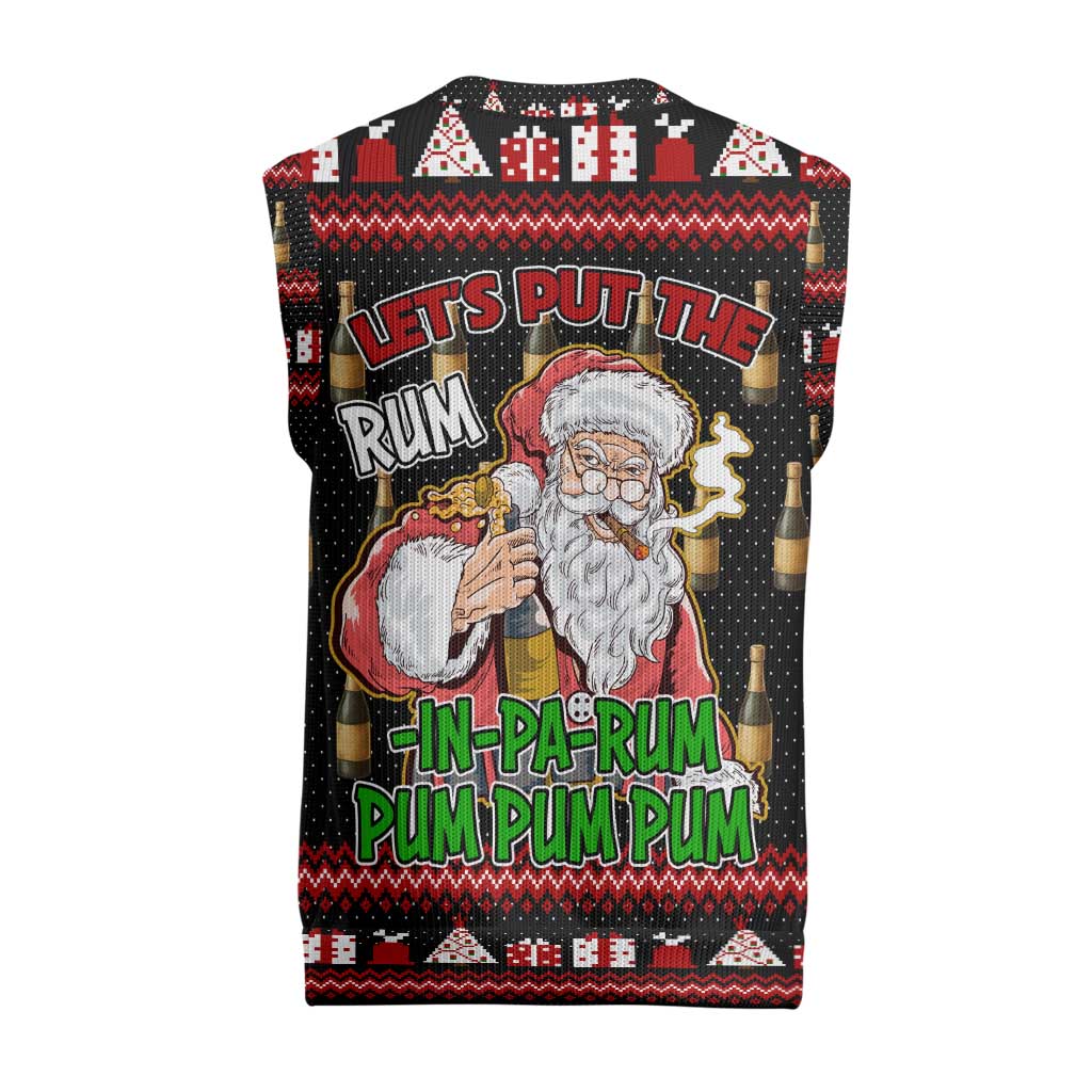 Santa Claus Christmas Knitted V-Neck Vest Xmas Holiday Patterns - Wonder Print Shop