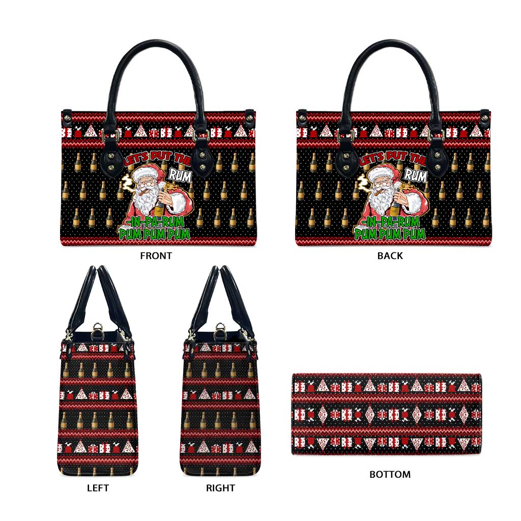 Santa Claus Christmas Leather Bag Xmas Holiday Patterns - Wonder Print Shop