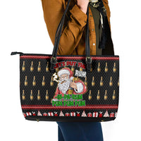 Santa Claus Christmas Leather Tote Bag Xmas Holiday Patterns - Wonder Print Shop